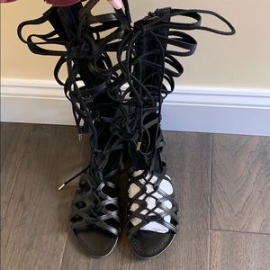 Madden girl knee high sandals NEVER WORN